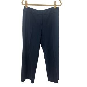 Talbots Vintage Navy Wide Leg Stretch Wool Blend Office Career Pants 8P